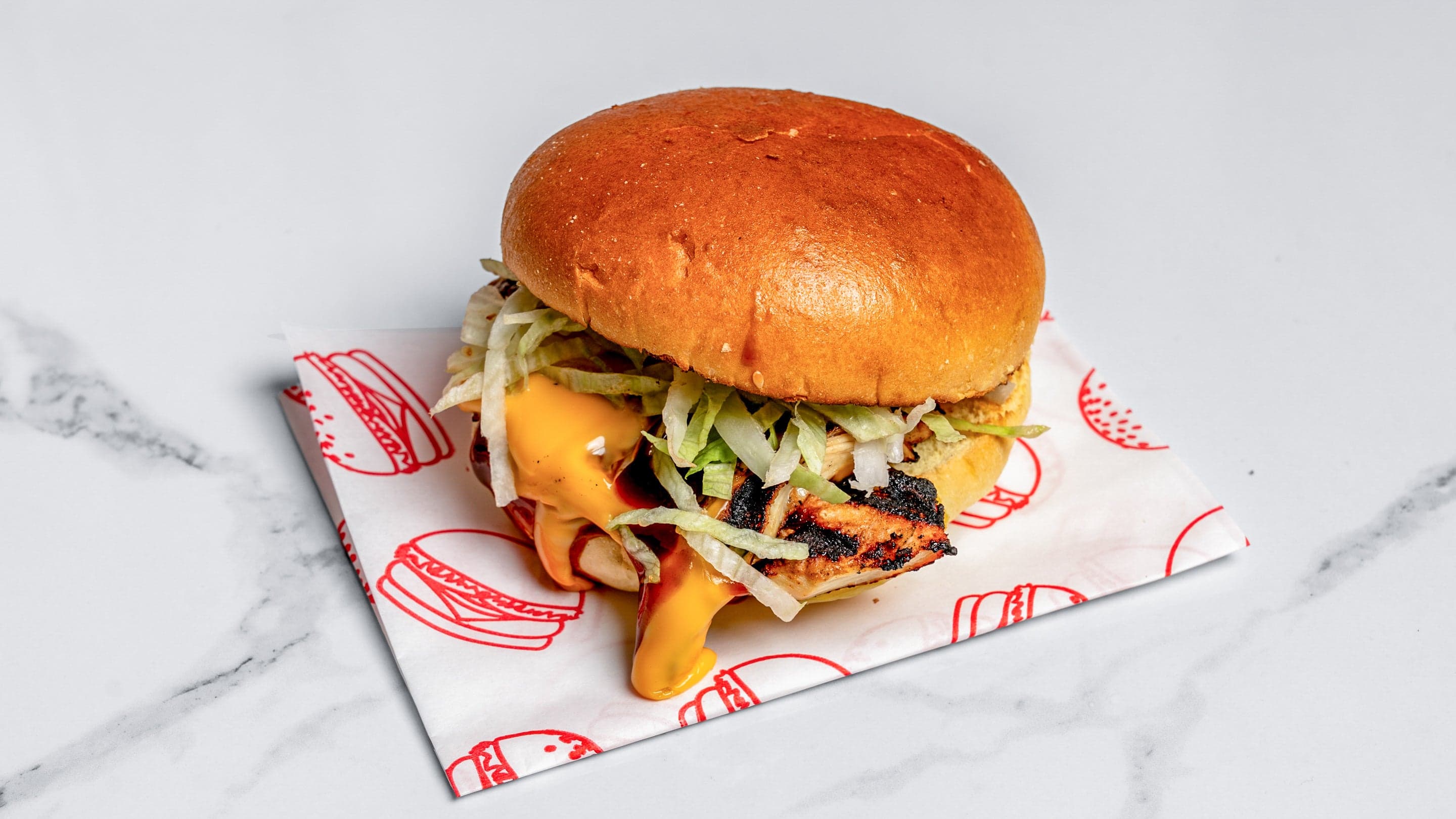 Brie grill chicken burger single