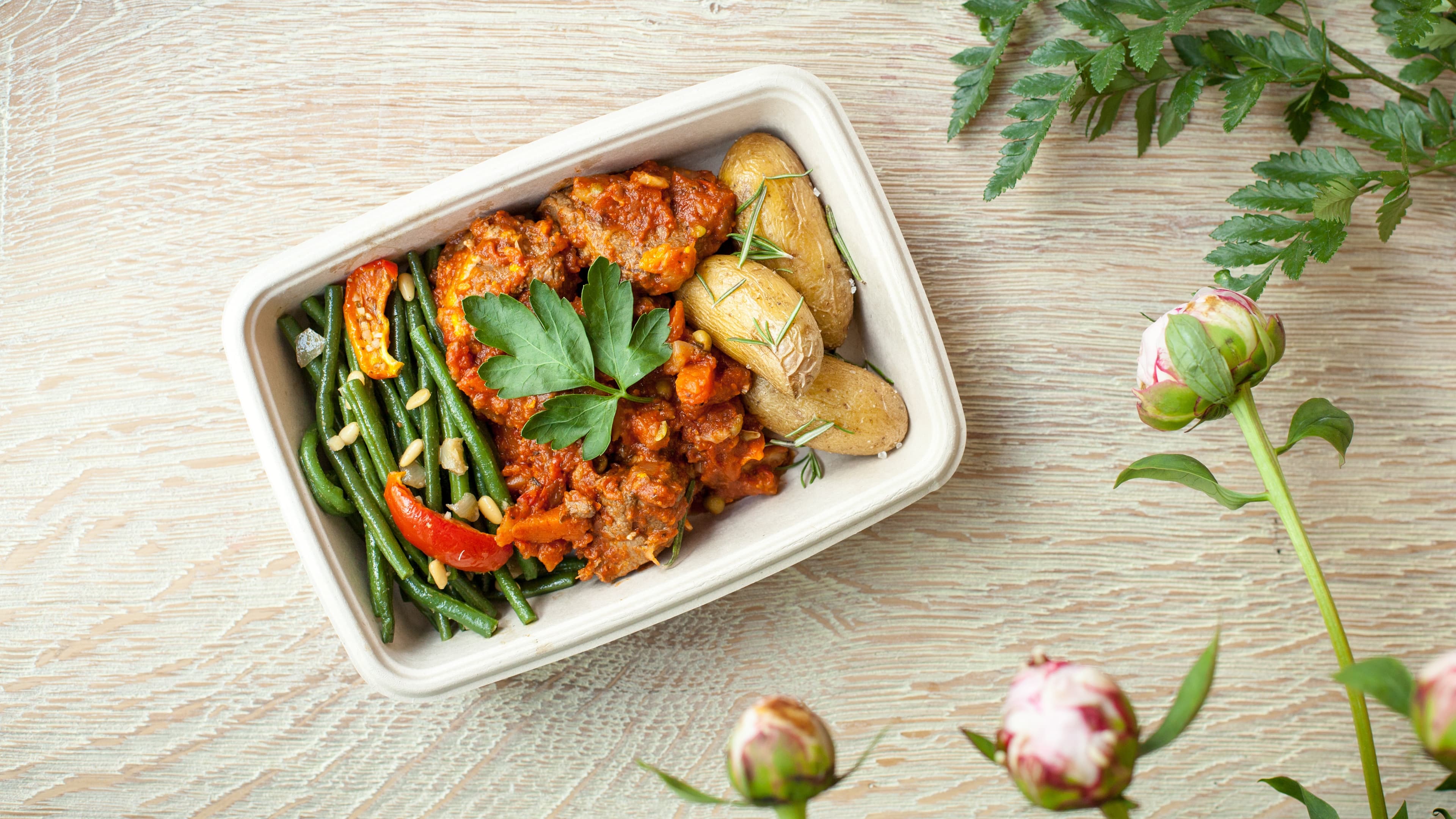 Kalfsragout en Prinsessenboontjes