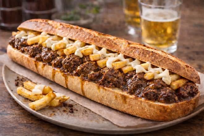 Mitraillettes carbonnade frites